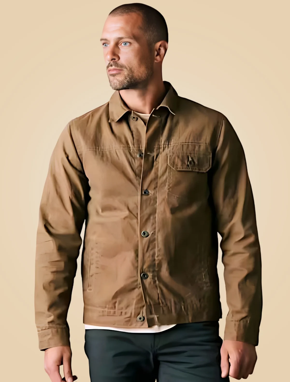 Flint and Tinder Men's Flannel-Lined Waxed Trucker Jacket