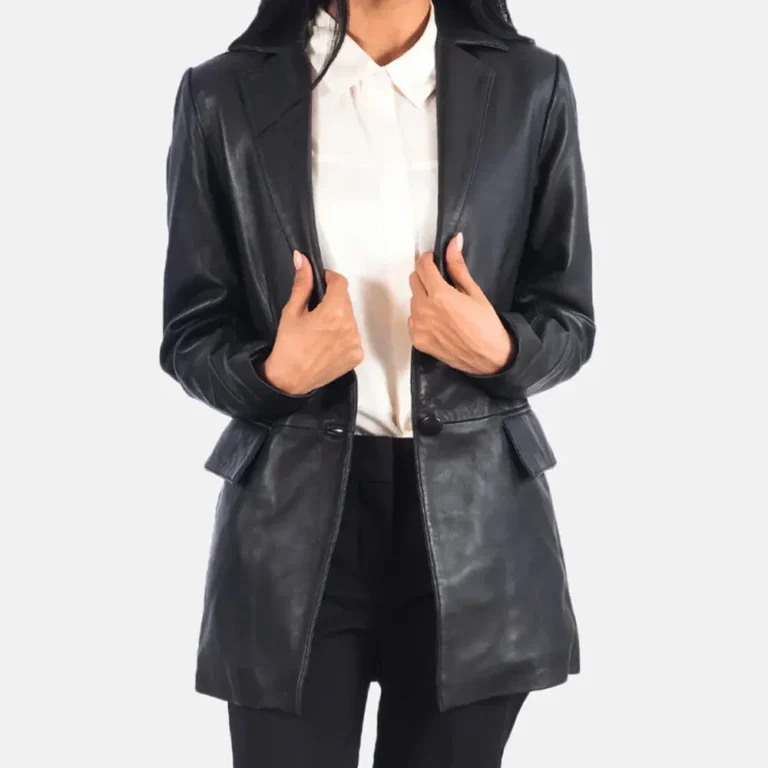 Marilyn Black Leather Blazer
