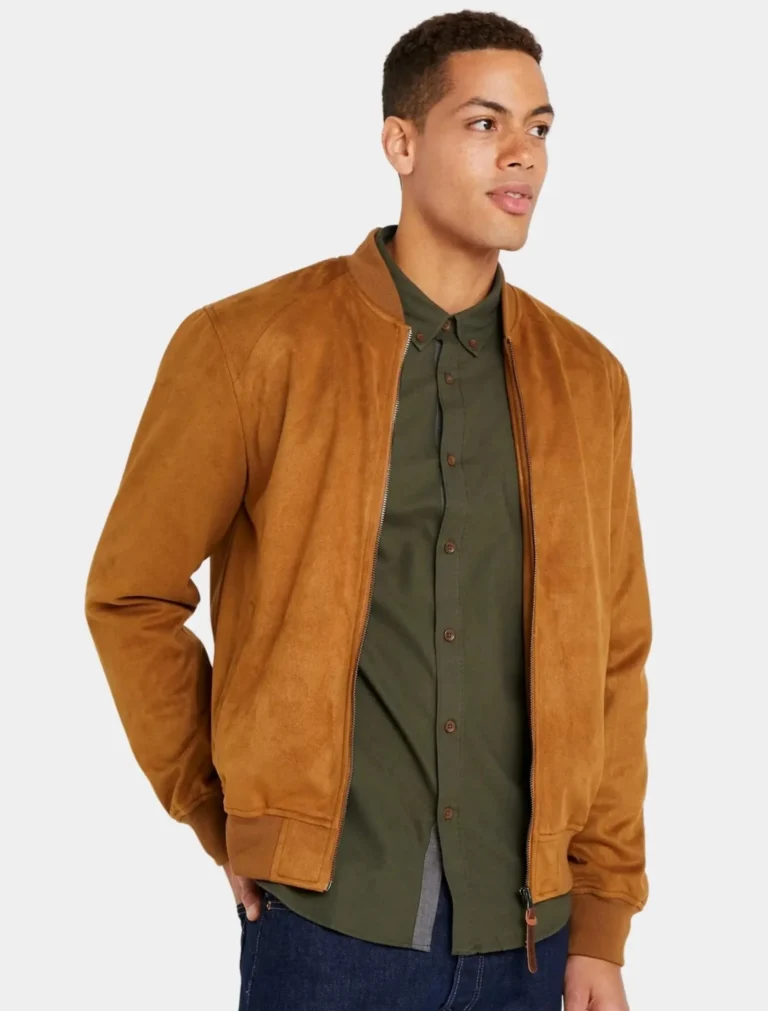 Men-Classic-Brown-Suede-Leather-Bomber-Jacket