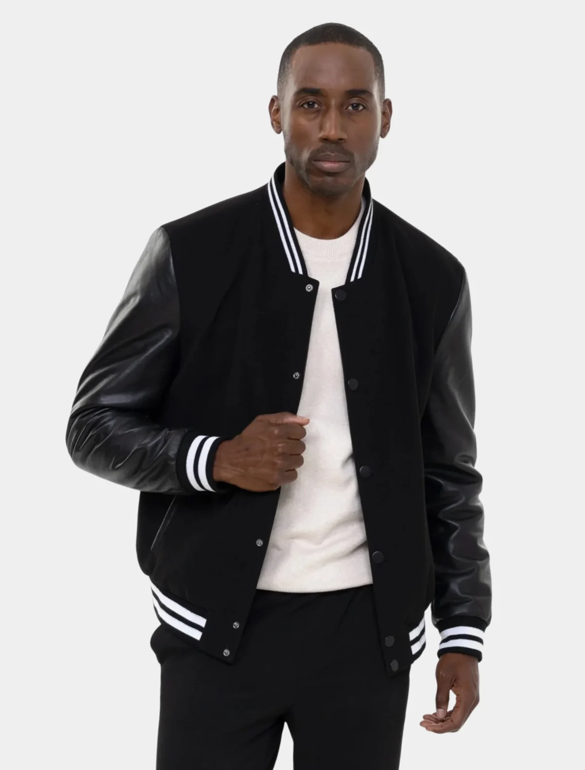 Classic Black College Varsity Jacket