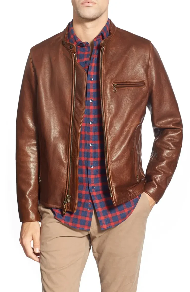 Mens-Waxed-Natural-Pebbled-Cowhide-Brown-Cafe-Leather-Jacket.webp