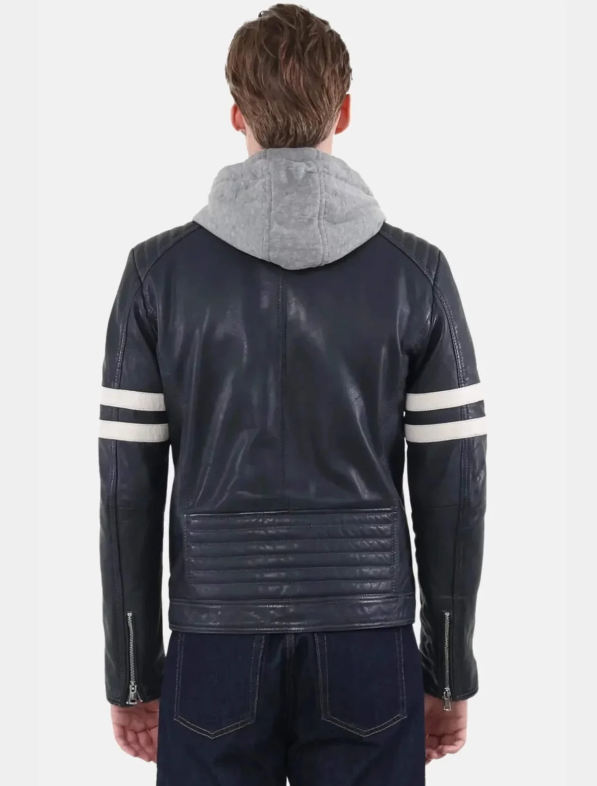 Road Hood Black White Serge Pariente Leather Jacket Mens