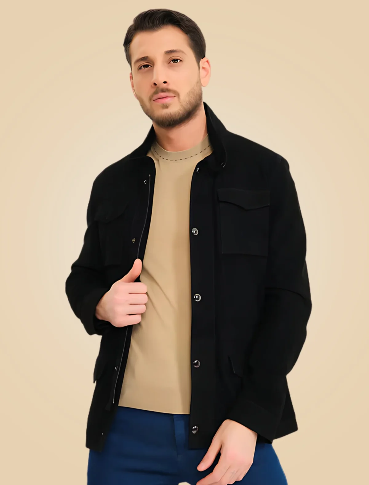 Men’s Classic Black Suede Leather Jacket